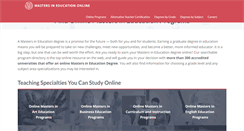 Desktop Screenshot of mastersineducationonline.net